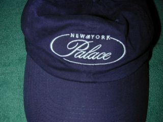 The York Palace Hotel Ball Cap Adjustable Size In Navy Blue 100 Cotton