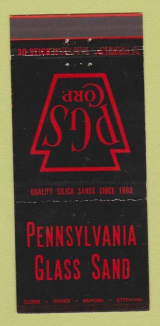 Matchbook Cover - Pennsylvania Glass Sand Pittsburgh Pa 30 Stick