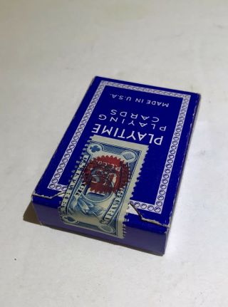 - Vintage 1960’s Playtime Mini Playing Cards - Blue Set - Made In Usa