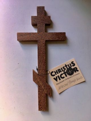 Orthodox Christian Wall Cross (9 Inch),  African Panga Wood,  Handmade