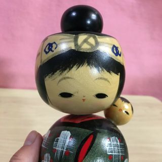 Japanese Vintage Kokeshi Doll Miyashita Hajime 6.  69 inches 17 cm Award History 8