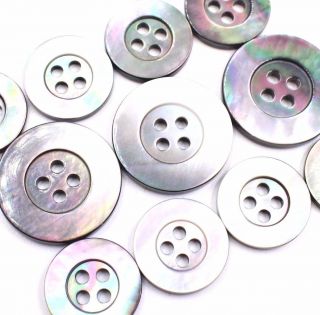 Mop Shell Button 15/20mm Grey Rainbow Mother Of Pearl Natural Suit Set Tailor
