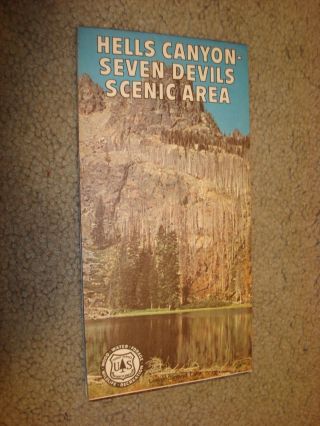 Vintage Hells Canyon Seven Devils Scenic Area Ogden Utah Map Informational Guide