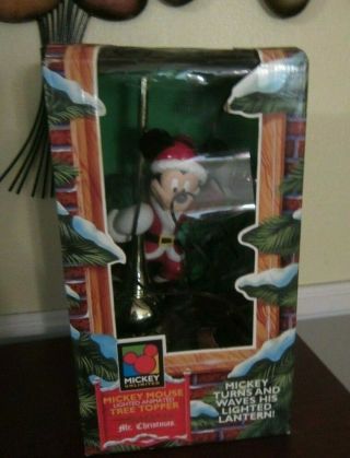 Mr Christmas Animated Walt Disney Mickey Mouse Turns & Waves Tree Topper Lighted