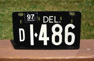 1997 Delaware Dealer License Plate I - 486