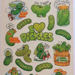 Vtg 17 PICKLE Scented Scratch & Sniff Stickers Sheet Mark 1 Chicago ILL USA 1983 4