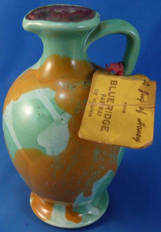 Vtg Blue Ridge Parkway,  Shenandoah Candy Co.  Honey Ceramic Souvenir Pitcher,  Jug