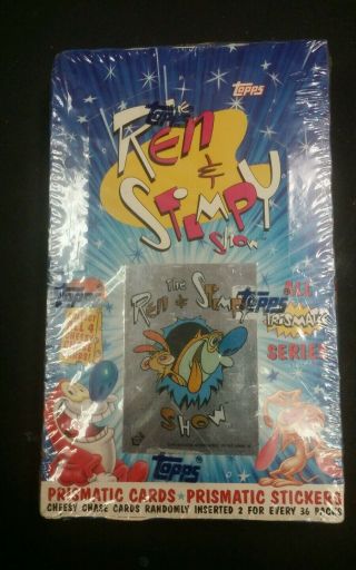 Ren & Stimpy All Prismatic Trading Card Box Factory 1993 Topps Amricons