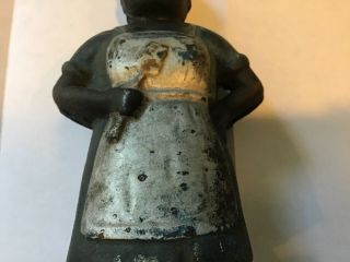 vintage black memorabilia woman holding rolling pin bank cast iron 3