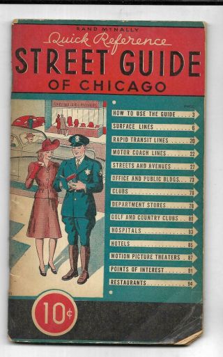 1943 Rand Mcnally Chicago Il Street Guide With Maps