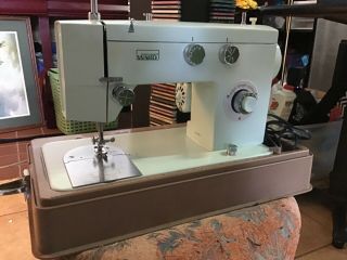 Vintage Montgomery Ward Sewing Machine W/ Foot Pedal And Carrying Case