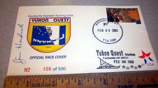 Alaska Yukon Quest Dog Sled Race 2003 Race Cover Carried By Dog Team 106 Of 500