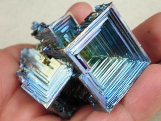 A Blue Purple And Gold Aaa Bismuth Crystal Made In England 120gr