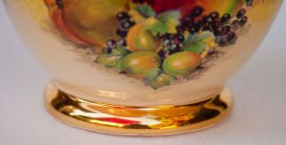 Vintage Chantilly Fruits Hand Painted Gilt Gold Porcelain Ginger Jar Urn 8
