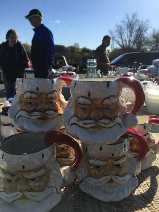 Vintage Santa Claus Mugs Set Of Eight Made Is Usa