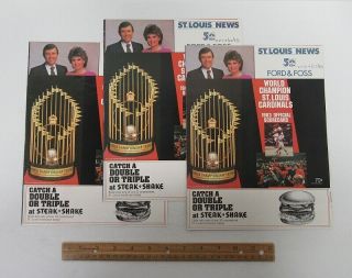 3 Vintage (1983) Scorecards W/ticket Stubs & Cards St Louis Mo Cardinals Hj4921