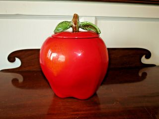 Vintage Red Apple Cookie Jar 8214 California Originals Pottery Color