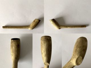 Antique Cutty Clay Pipe With Flat Food Missing Part Of Stem Otherwise Complete