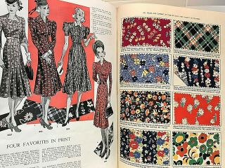 1938 - 1939 Fall Fashions,  Advance Pattern Co. ,  With Actual Color Fabric Swatches 3