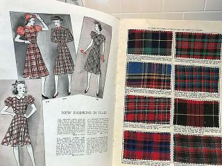 1938 - 1939 Fall Fashions,  Advance Pattern Co. ,  With Actual Color Fabric Swatches 4