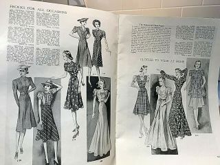 1938 - 1939 Fall Fashions,  Advance Pattern Co. ,  With Actual Color Fabric Swatches 5
