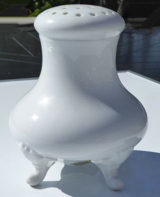 Vintage White Porcelain Footed Talcum Powder Shaker,  Rynne ' s China Japan 2