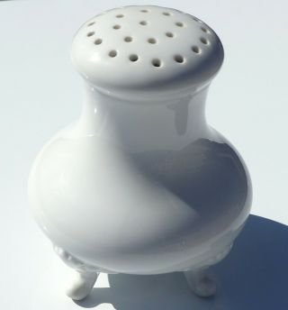 Vintage White Porcelain Footed Talcum Powder Shaker,  Rynne ' s China Japan 4