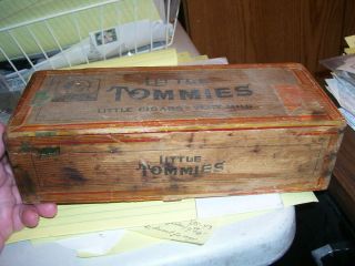 Vintage Antique Wood Little Tommies Cigar Box