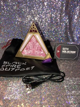 Star Wars Galaxy’s Edge Purple Kyber Crystal Set With Sith Holocron