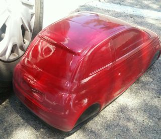 rare FIAT dealership display HUGE PROMO CAR HEAVY RED PLASTIC MAN CAVE 3