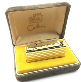 Vintage Colibri Germany Gold Tone Lighter With Case