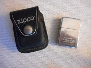 Zippo Windproof Lighter With Leather Case Made In Bradford,  Pa