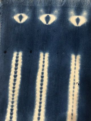Vintage African Mali Indigo Mud Cloth Textile 38” by 57” 5