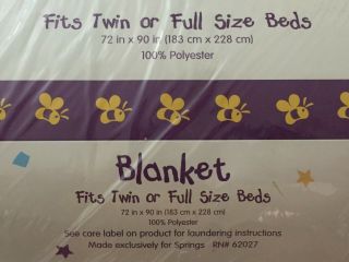 Friendship Pooh Blanket Fits Twin Or Full Bed 72x90 Winnie Piglet Clouds Disney 3