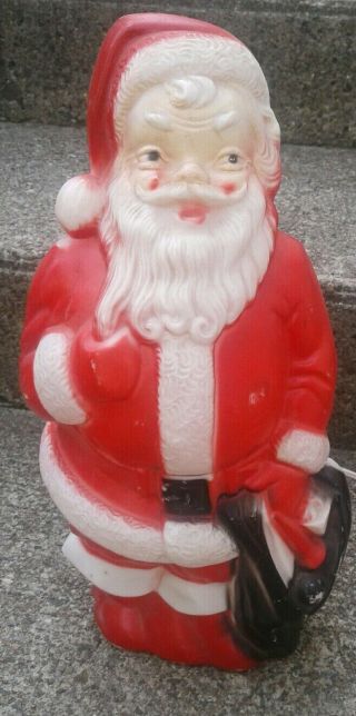 Vintage 1968 Santa Claus Lighted Blow Mold Empire Plastic 13 " Christmas