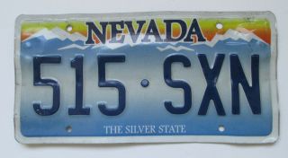 Nevada State License Plate Collectible,  Snow Top Rocky Mountains,  515 Sxn (2003)
