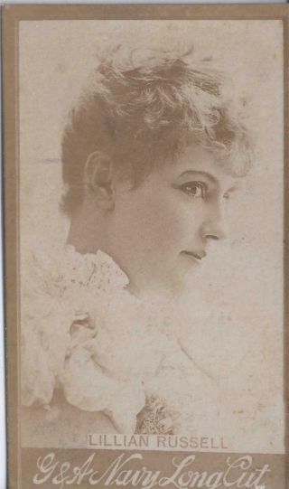 1890s? Navy Tobacco Photo Card Victorian Stage Actress Lillian Russell