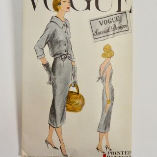Vintage 1950s 50s Vogue Special Design Sewing Pattern Dress W Jacket S - 4835 B 34