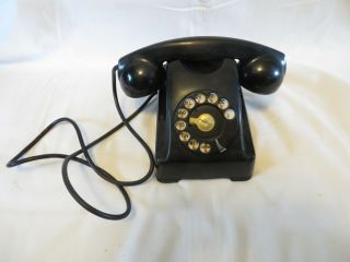 Vintage Kellogg Rotary Dial Desk Telephone Red Bar 1000 Hb2