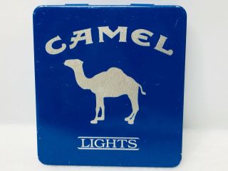 Vintage Tobacco Camel Lights Metal Cigarette Case Box Tin Made In Germany