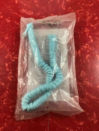 Telephone Handset Spring Cord Mid Length Lt Blue Aqua Vintage Nos In Package