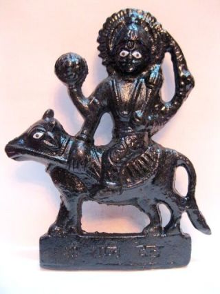 Shri Sri Shani Shaani Dev Iron Metal Statue Idol Blessed & Energized 6.  5 Inches