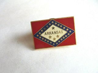 Vintage State Of Arkansas Flag Enamel Souvenir Pin