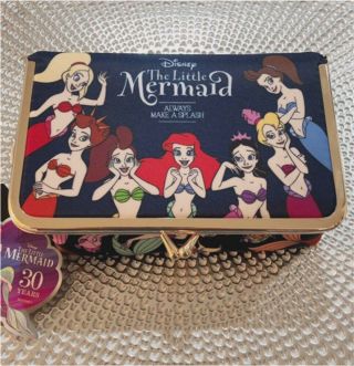 Disney Little Mermaid Ariel And Sisters Cosmetic Case Pouch Mirror F/s Japan