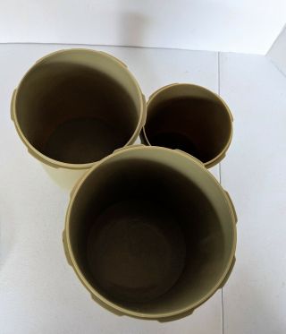 Vintage Tupperware Avocado Green Starburst Canisters Set of 3 With Lids 4