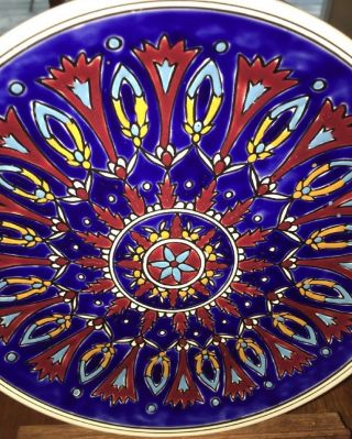 8 1/4” Plate Neofitoy Keramik Fauraki Rodos Blue,  Green,  Orange,  Red Hanging