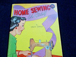 RARE HTF Vintage 1950 ' s HOME SEWING IS EASY by SALLY STITCH Comic Book Mershaw 3