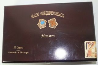 San Cristobal Maestro Cigar Box - Very Large - 10 - 3/4 " X 7 " X 2 - 1/2 " - Cedar