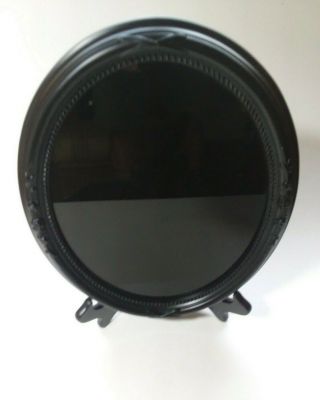 Large Size (9 " X 11 ") Concave Black Scrying Mirror & Stand