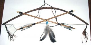 Little Scout Native American Bow & Arrows Wall Display W/ Owl Totem Ls11